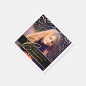 Communionフォトエレガント金ゴールドタイポグラフィグリッター スタンダードカクテルナプキン (角)