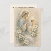 Communion Blessed Mary Remembrance Holy Card エンクロージャーカード (正面/裏面)