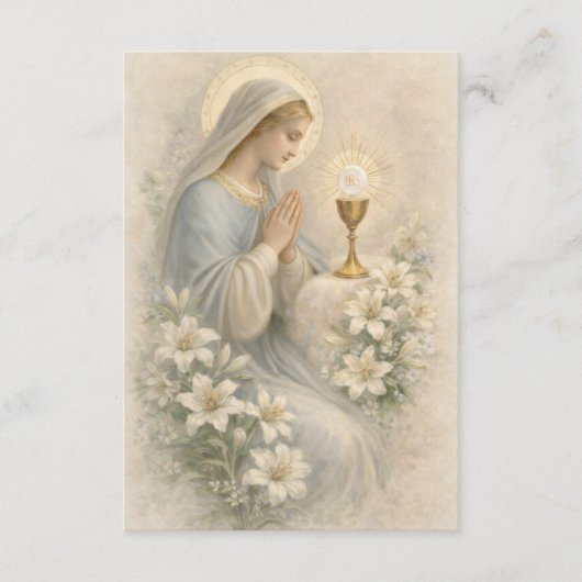 Communion Blessed Mary Remembrance Holy Card エンクロージャーカード (正面)