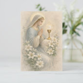 Communion Blessed Mary Remembrance Holy Card エンクロージャーカード (スタンド正面)