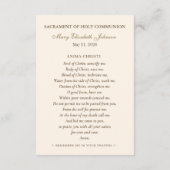 Communion Blessed Mary Remembrance Holy Card エンクロージャーカード (裏面)
