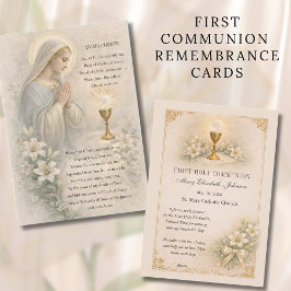 Communion Blessed Mary  Remembrance Holy Card エンクロージャーカード