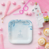 Communion Blue Waterカラー離れとクロス ペーパープレート (パーティー)