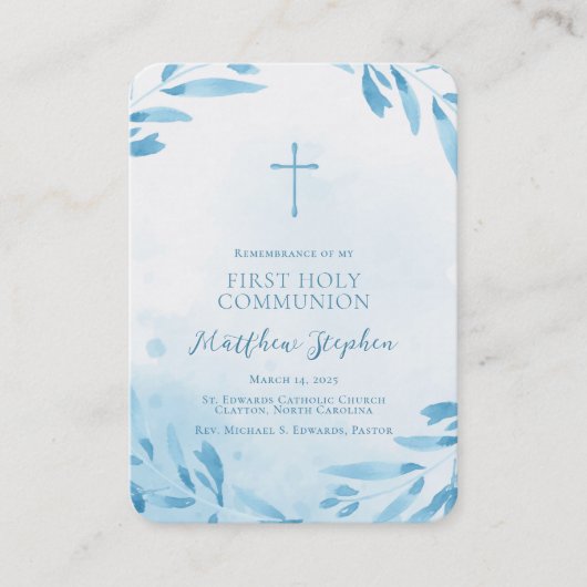 Communion Blue Waterカラー離れとクロス 名刺 (正面)