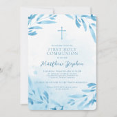 Communion Blue Waterカラー離れとクロス 招待状 (正面)