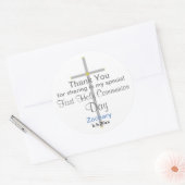 Communion Boy Thank You Round Stickers ラウンドシール (封筒)