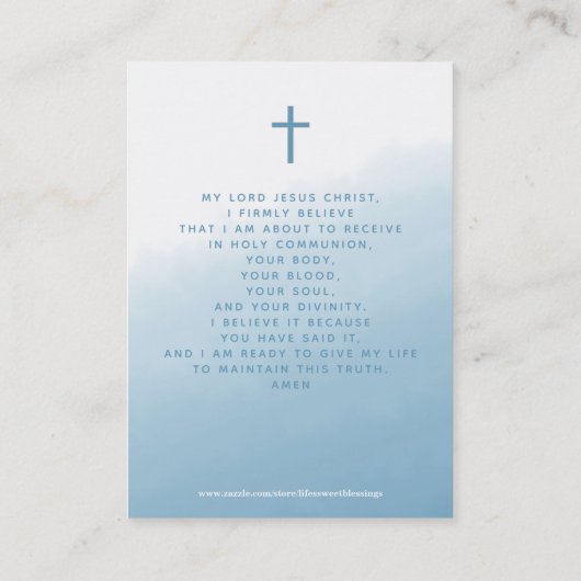 Communion Cross Blue Watercolor名刺 名刺 (裏面)