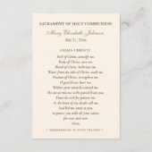 Communion Holy Family Remembrance Holy Card エンクロージャーカード (裏面)