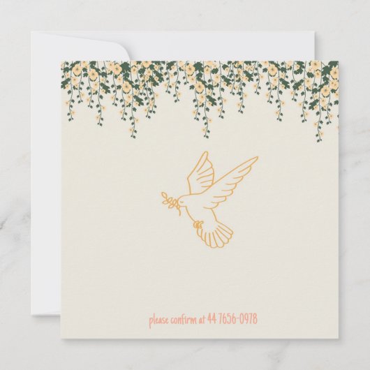 Communion invitation - Baptism invitation Girl カード (裏面)