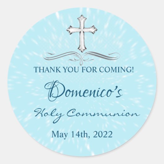 Communion Thank youステッカー ラウンドシール (正面)