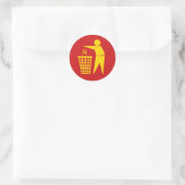 Communism is trash sticker ラウンドシール (バッグ)