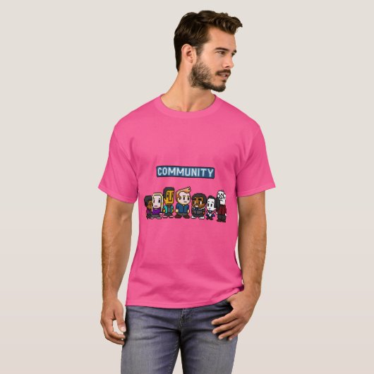 community bit character team Active funny Tシャツ (正面フル)