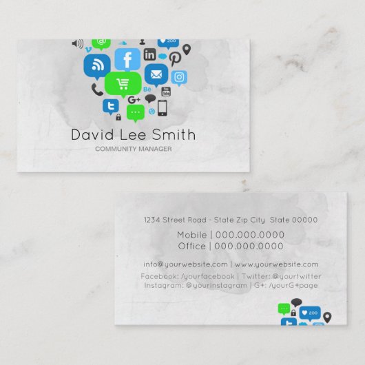 Community Manager / Consultant / Social Media 名刺 (正面/裏面)