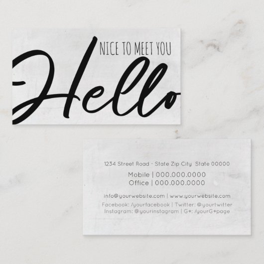 Community Manager / Nice to meet you / Hello 名刺 (正面/裏面)