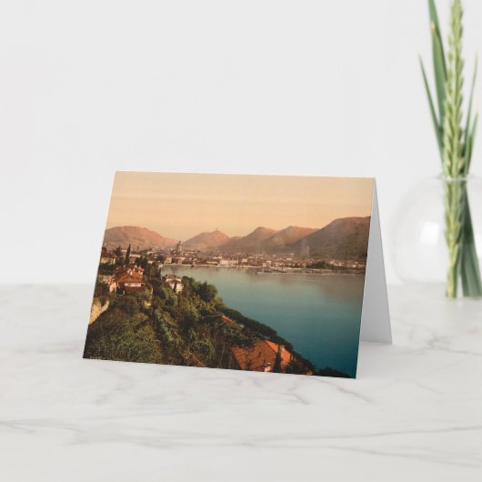 Como Iの湖Como、ロンバルディア、イタリア カード (正面)