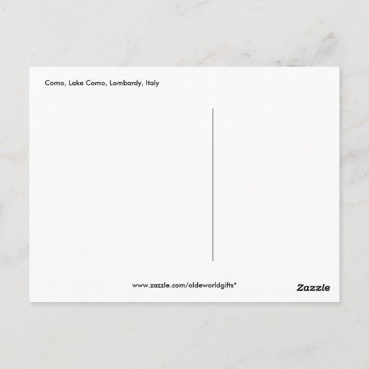 Como I, Lake Como, Lombardy，イタリア ポストカード (裏面)