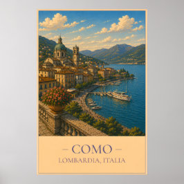 Como, Italy – Vintage Travel Poster ポスター