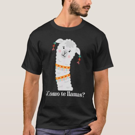Como Te Llamasお名前はPet Llama スペインの Tシャツ (正面)
