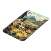 Comoros Illustration Travel Art Vintage マグネット (左側)