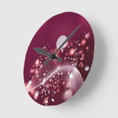 compact mirror Elegant Pink and White Design ラウンド壁時計 (傾斜)