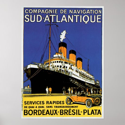 Compagnie de Navigation Sud-Atlantic ポスター (正面)