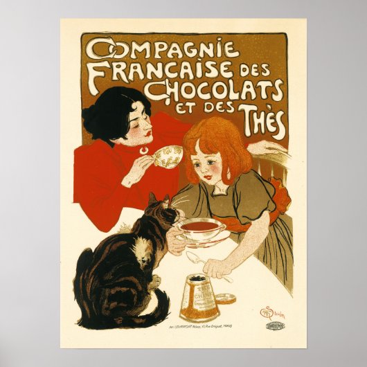 COMPAGNIE FRANCAISE Des Chocolate Drink Steinlen ポスター (正面)