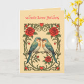 Companionship Art Nouveau Vintage Illustration カード (黄色い花)