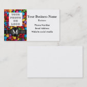 Compantのロゴ多彩キャンデーの菓子パターン 名刺 (正面/裏面)