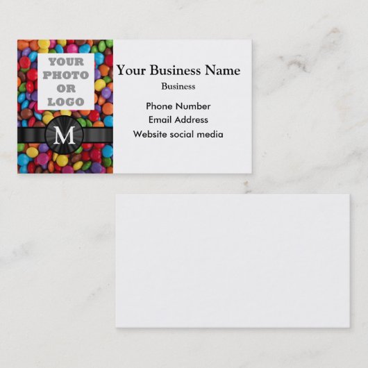 Compantのロゴ多彩キャンデーの菓子パターン 名刺 (正面/裏面)