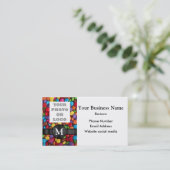 Compantのロゴ多彩キャンデーの菓子パターン 名刺 (スタンド正面)