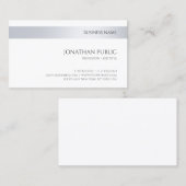 Company モダン エレガント Silverミニマリストテンプレート 名刺 (正面/裏面)