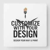 Company Branded Custom Minimalist Personalized   スクエア壁時計 (正面)