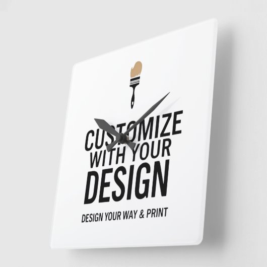 Company Branded Custom Minimalist Personalized   スクエア壁時計 (傾斜)