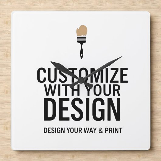 Company Branded Custom Minimalist Personalized   スクエア壁時計