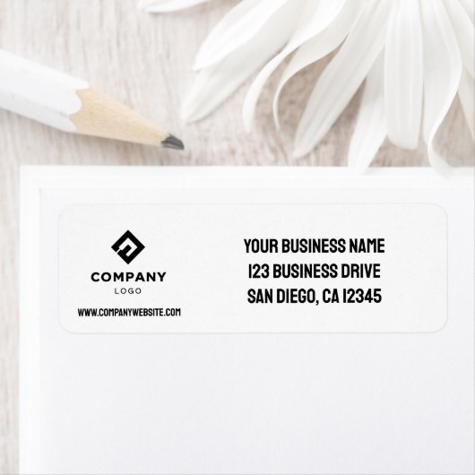 Company Business Logo Professional Return Address  ラベル (インサイチュ)