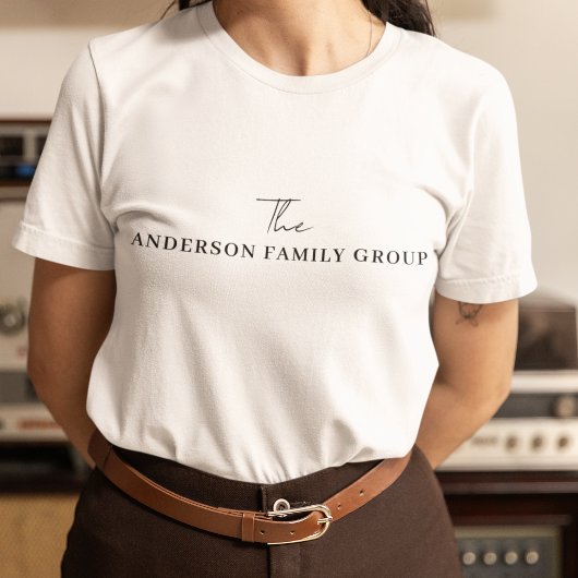 Company Business Name Branding Black Script Tシャツ