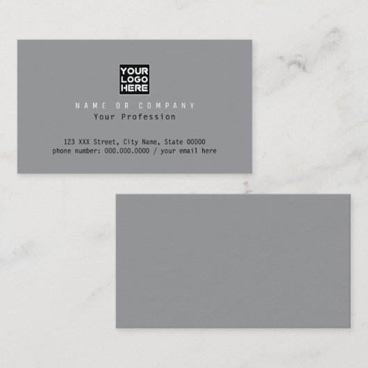 Company Corporative Business Name Gray 名刺 (正面/裏面)