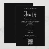 Company Event Office Party Corporate Annual Black 招待状 (正面/裏面)