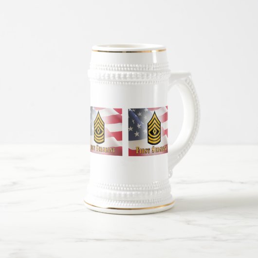Company First Sergeant Gift White Mug ビールジョッキ (正面右)