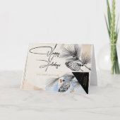 Company Happy Holidays Modern Pinecones  カード (正面)