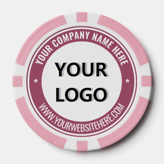 Company Logo and Text Business Poker Chips Example ポーカーチップ (正面)