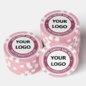 Company Logo and Text Business Poker Chips Example ポーカーチップ (積み重ね)