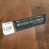 Company Logo Black Gold デスクネームプレート (側面)