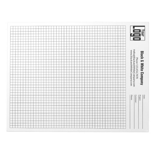 Company Logo Black Grid Graph Project Identifier ノートパッド (正面)