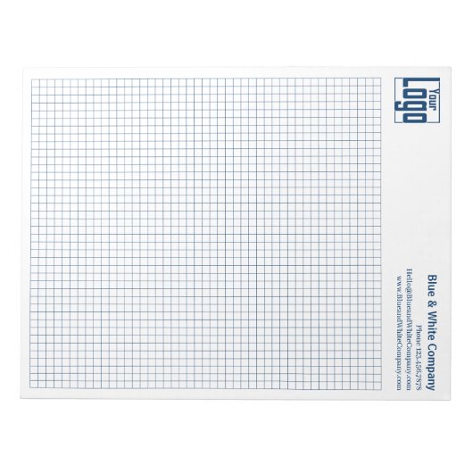 Company Logo Blue Grid Graph Calcpad ノートパッド (正面)