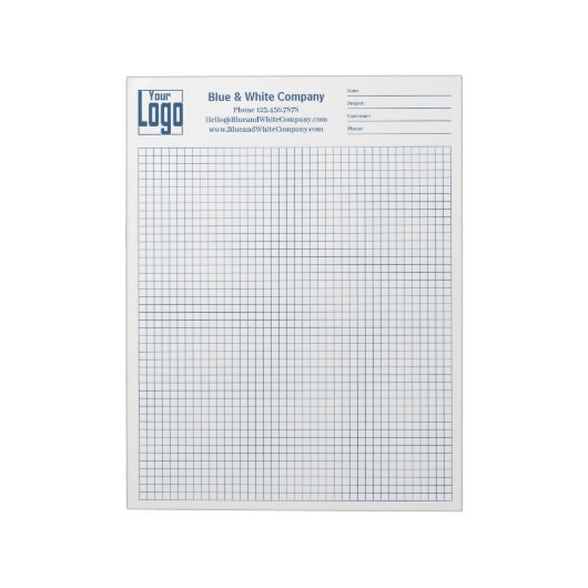 Company Logo Blue Grid Graph Project Identifier ノートパッド (回転)