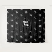 Company Logo Branded Pattern Black Event Tapestry タペストリー (正面(横))