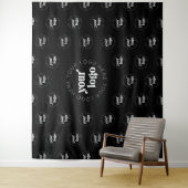 Company Logo Branded Pattern Black Event Tapestry タペストリー (インサイチュ)