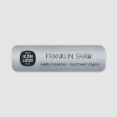 Company Logo Brushed Charcoal Professional ID  名札 (正面)