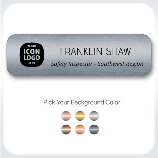 Company Logo Brushed Charcoal Professional ID  名札